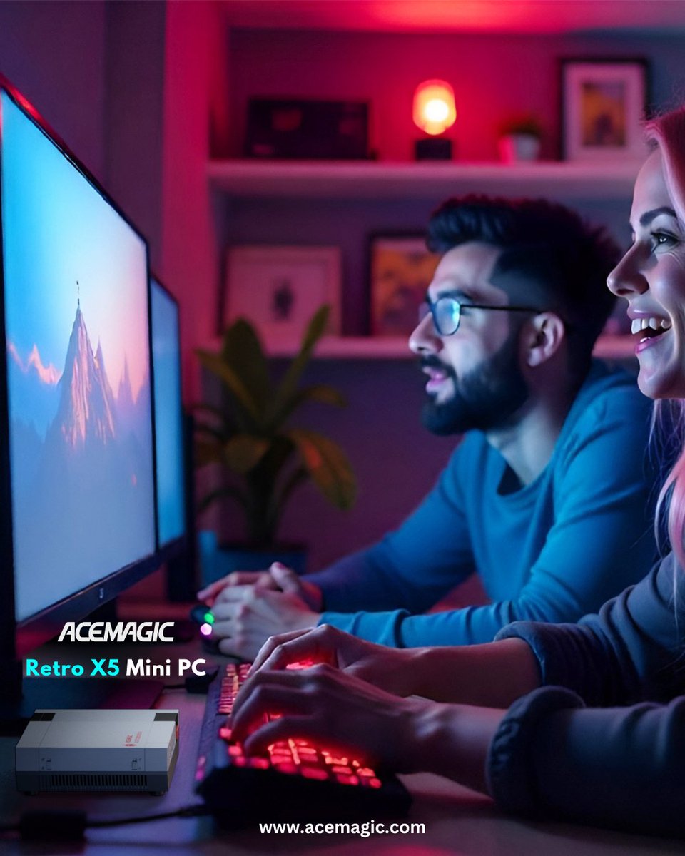 Acemagic_MiniPC's tweet photo. Enjoy the moment, share the screen, and make memories together — the ACEMAGIC Retro X5 Mini PC brings people closer 🎮🕹️💛
Driven by AMD Ryzen AI 9 HX 370, it unites timeless design with advanced performance.
🔥 Coming soon… Stay tuned! 🚀

#RetroX5 #MiniPC #RyzenAI #ACEMAGICMiniPC #ACEMAGICRetroX5 #RetroGaming #GamingPC