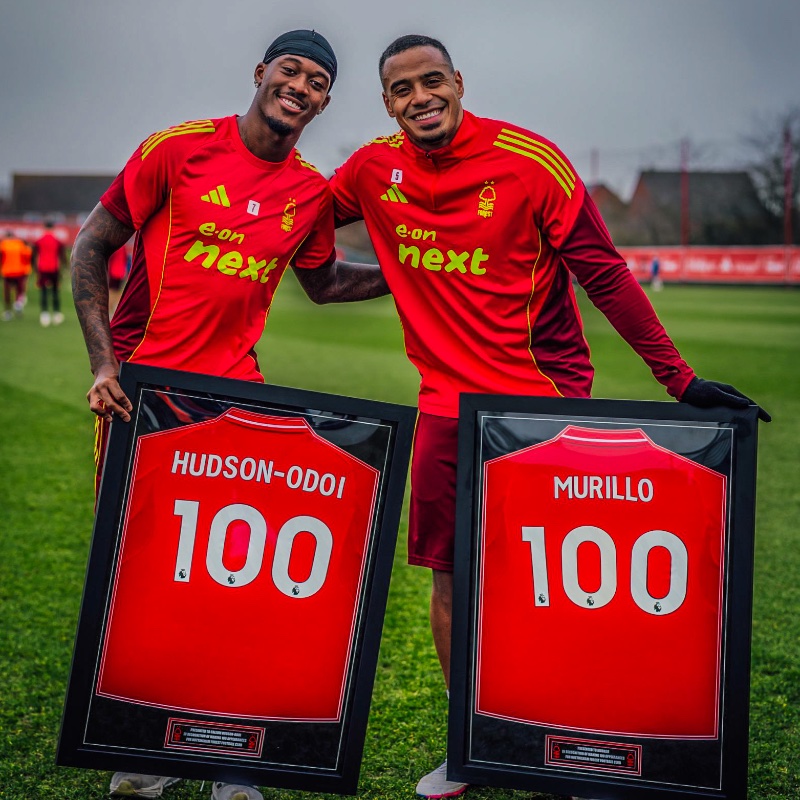 🏴󠁧󠁢󠁥󠁮󠁧󠁿🇧🇷 𝐎𝐅𝐅𝐈𝐂𝐈𝐀𝐋 | Callum Hudson-Odoi (25) and Murillo (23) both reach 100 appearances for Nottingham Forest! 🔴⚪️✅