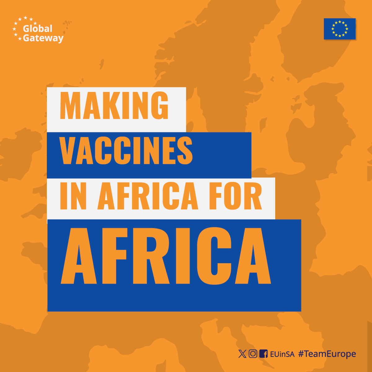 EUinSA's tweet photo. The Team Europe πΏπ¦πͺπΊ MAV+ Initiative is partnering with South Africa to drastically enhance local vaccine production. #TeamEurope #MAVPlus #HealthSovereignty #VaccineProduction #GlobalGateway #EuinSA #Sisonke
https://t.co/MocS3jvoQA https://t.co/6MU1fHTwNg