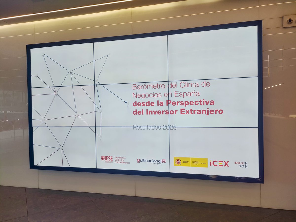 Hemos tenido el placer de asistir a un evento realmente inspirador: la presentación del "Barómetro del Clima de Negocios en España desde la Perspectiva del Inversor Extranjero 2025", organizada por <a href="/ICEX_/">ICEX</a> 

#ICEX #inversionextranjera #españa2025 #networkinginternacional