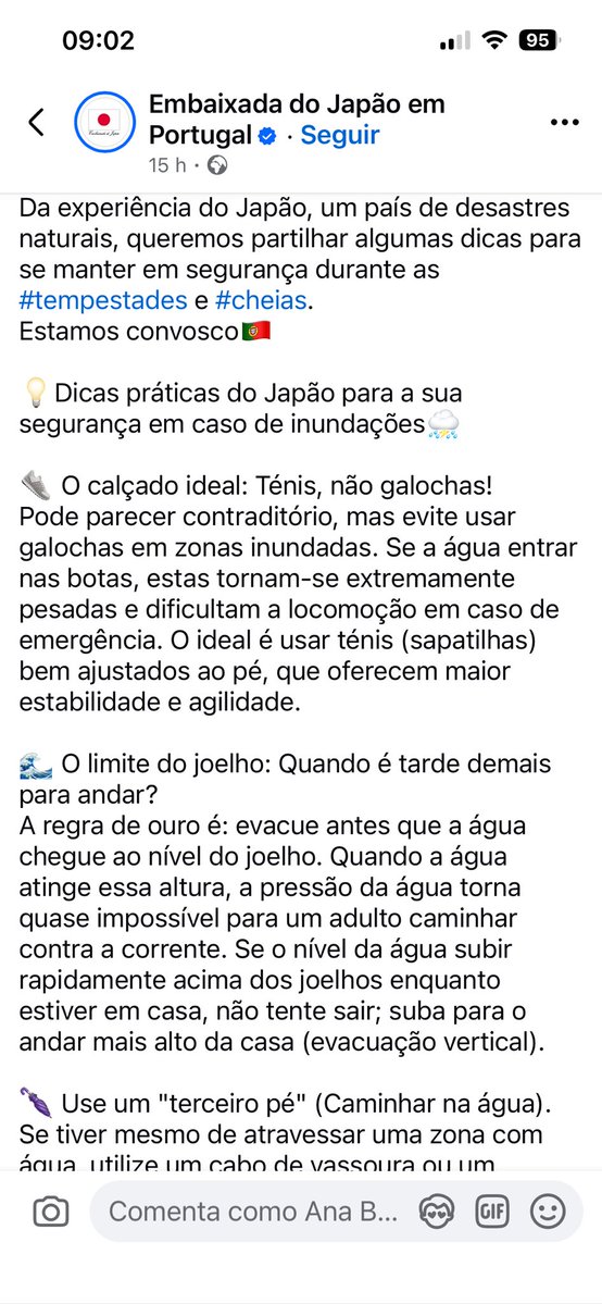 AnaBernardo05's tweet image. Bom dia. Todos secos, dentro do possível? 
A embaixada do Japão deixou informações úteis e práticas à população. E eles, parece-me a mim,  sabem do que falam.