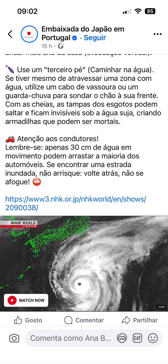 AnaBernardo05's tweet image. Bom dia. Todos secos, dentro do possível? 
A embaixada do Japão deixou informações úteis e práticas à população. E eles, parece-me a mim,  sabem do que falam.