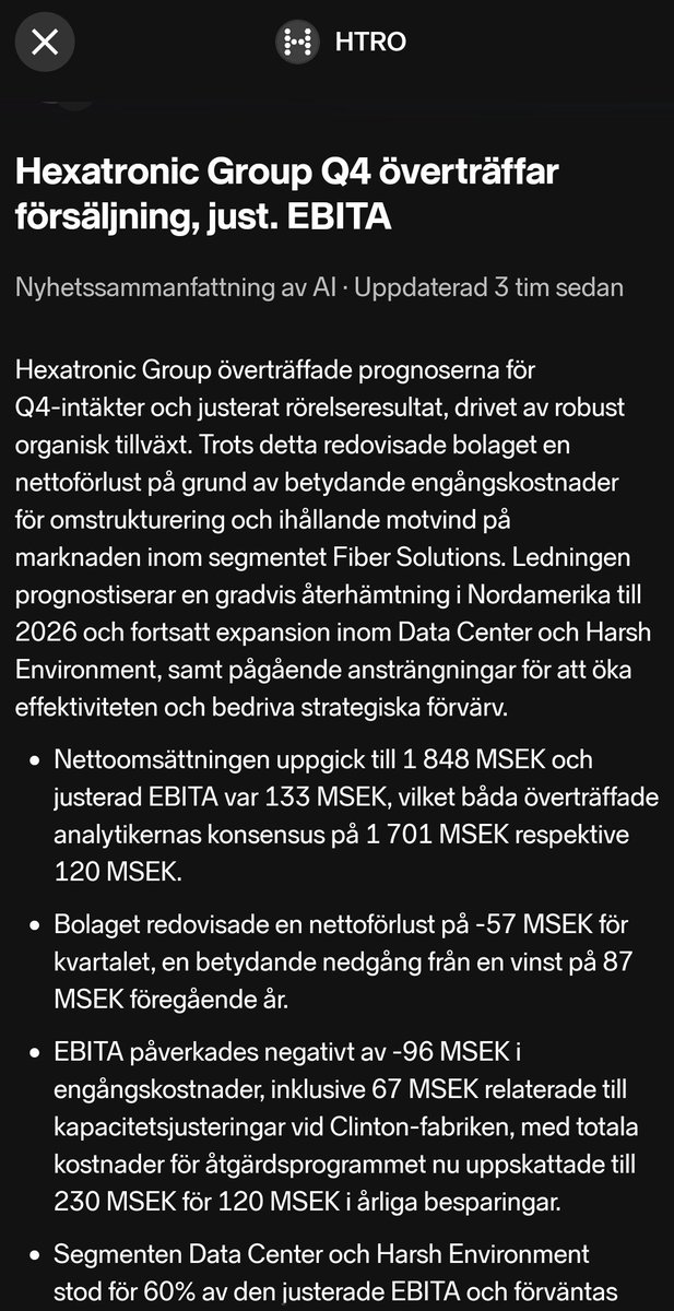 SparGeneralen's tweet photo. #HEXATRONIC #HTRO
Bra tajming av rapport på en TA-setup som var perfekt upplagd!
#finanstwitter https://t.co/WQ3xSC2aC9