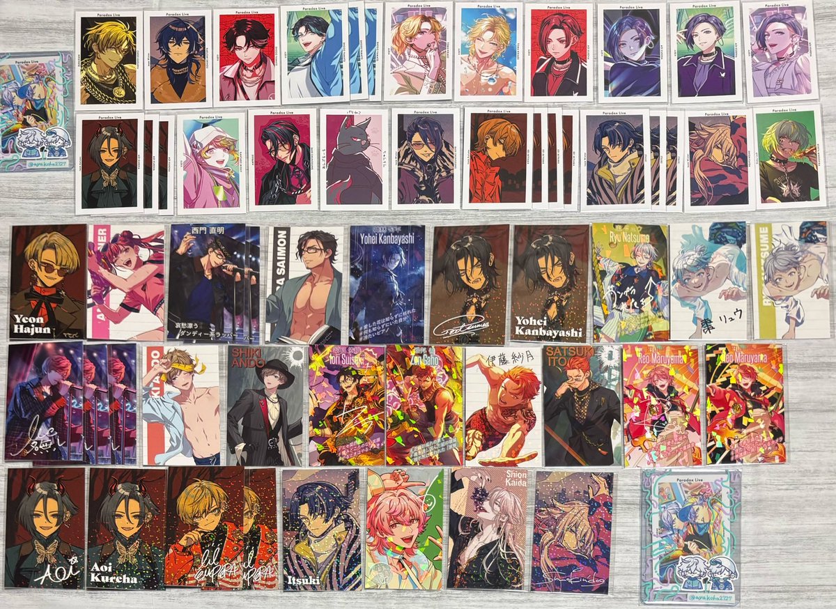 ayakoha2727's tweet photo. 【交換・譲渡】パラライ Gプリ プロフィールカード プロカ

譲:
アレン、夏準、アン
直明、匋平、リュウ、四季
依織、善、北斎、紗月、玲央
智生、晴臣
憧吾、斗真、葵、甘太郎
東夏、忠成
京、イツキ、ロクタ
紫音、賢太

求:珂波汰、那由汰>定価＋送料

郵送/異種交換相談可

↓リプに続きます。 https://t.co/mQErW7Fl3L