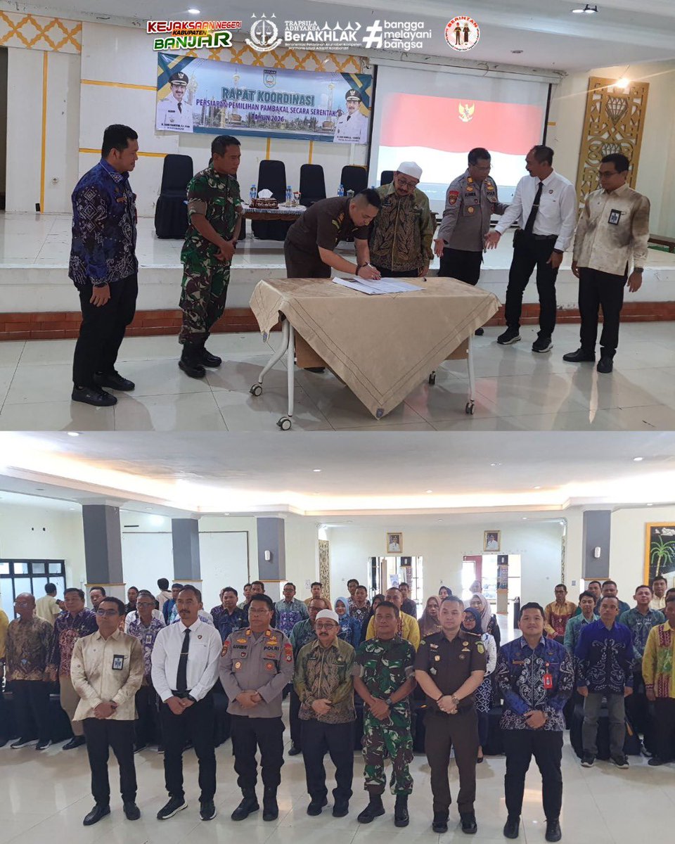 instagram.com/p/DUXuutCDzOS/…
Kamis, 05 Februari 2026 Kepala Kejaksaan Negeri Kabupaten Banjar diwakili oleh Kepala Seksi Intelijen Robert Iwan Kandun, S. H.,M.H., CCD. menghadiri Rapat Kordinasi Persiapan Pemilihan Pembekal Secara Serentak Tahun 2026

<a href="/KejaksaanRI/">Kejaksaan RI</a>