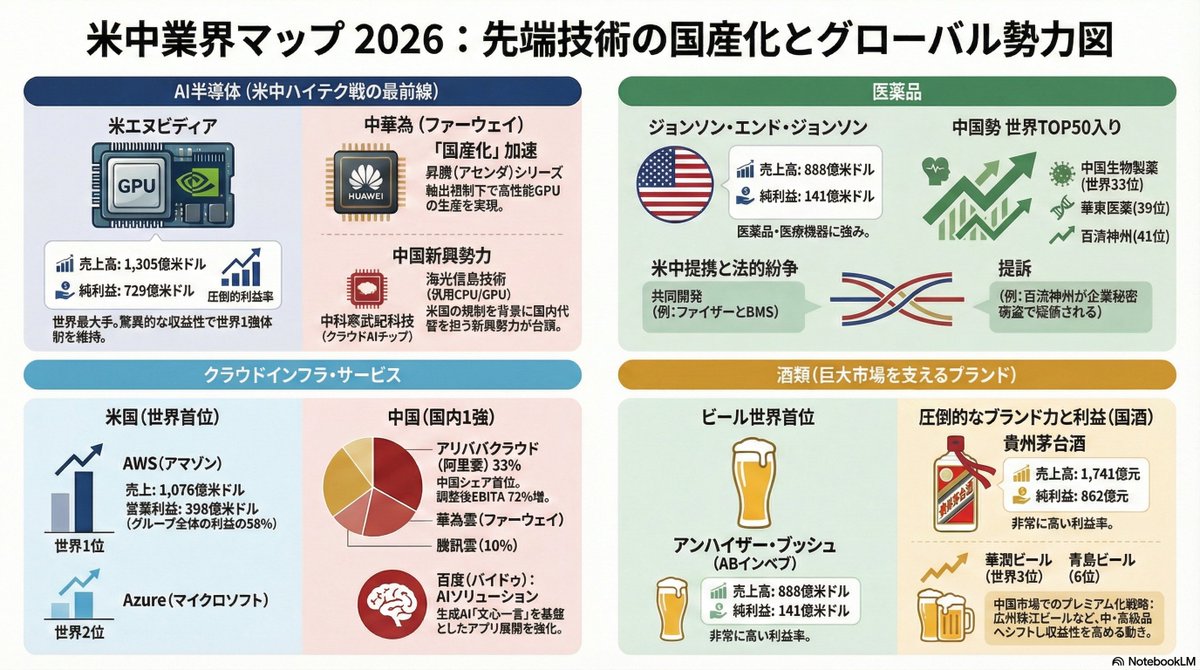 中国株二季報の巻頭特集では、米中業界マップを掲載しています。気に