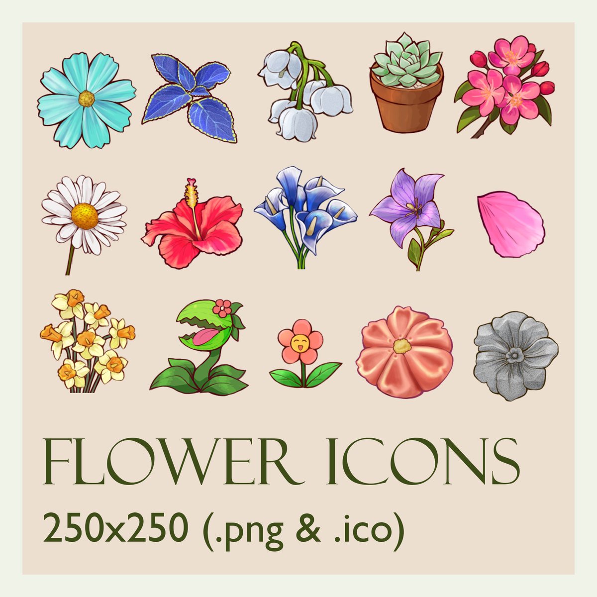 Harnee_s's tweet image. 🌼🌻🪻Flowers Icons
Can also be use for desktop icon.
Get it here: harnee.booth.pm/items/7951417 😍

#Icon #Assets #material
