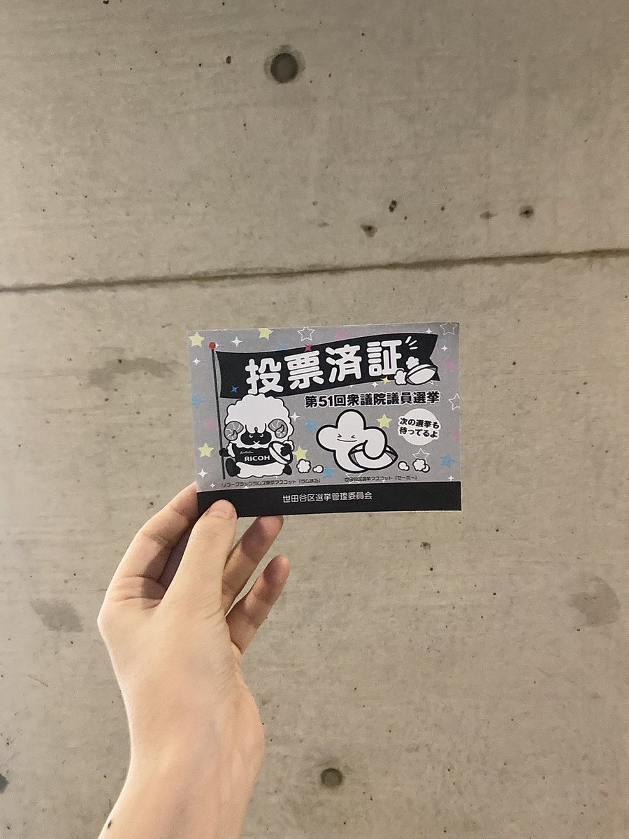 選挙、諦めないで行こうね
意味が無い事なんて一つもないからね。
今回裁判官の国民審査もあるから調べ忘れずに行ってらっしゃい！