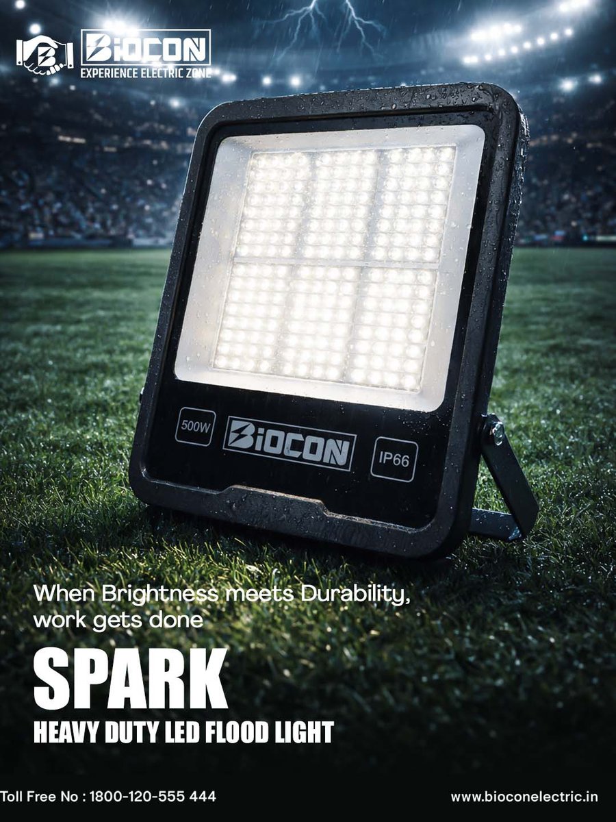 Biocon_India's tweet image. ⚡🏟️ When brightness meets durability, work gets done—no matter the conditions.
Power your outdoors with Biocon SPARK Heavy Duty LED Flood Light 💡

#bioconelectric #sparkfloodlight #ledfloodlight #heavydutylighting #outdoorlighting #highbrightness #ip66 #weatherproof