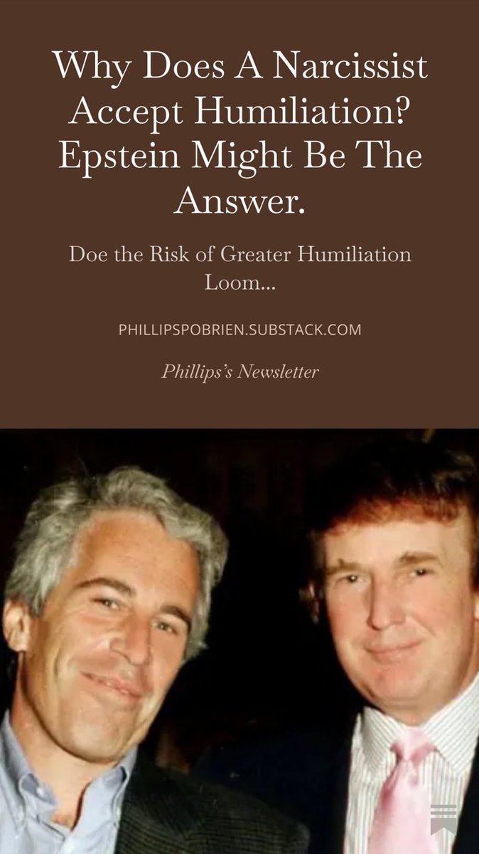 PhillipsPOBrien's tweet image. Just sent out this piece which is mostly free. The Epstein files show just how close he was to Russian sources. They also make it clear that Epstein represented a historic opportunity to collect Kompromat on the rich and famous. Nothing would terrify a narcissist more than…