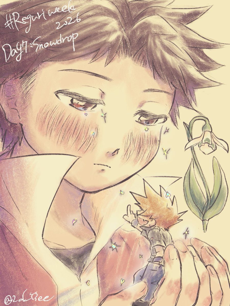 #reguriweek #reguriweek2026
レグリ / reguri 
Day7: Snowdrop
「恋の最初のまなざし」

今年も素敵な企画をありがとうございました、楽しんで参加させていただきました🙌❤️💚