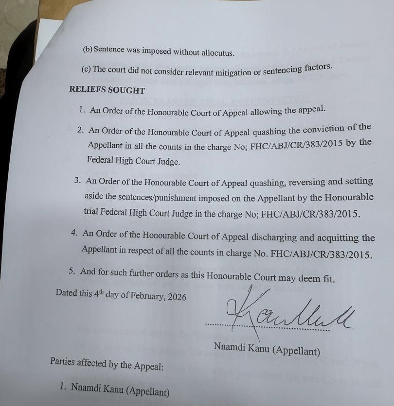 Justin_Chineme's tweet image. BREAKING NEWS: Nnamdi Kanu has appealed his conviction, faults terrorism trial