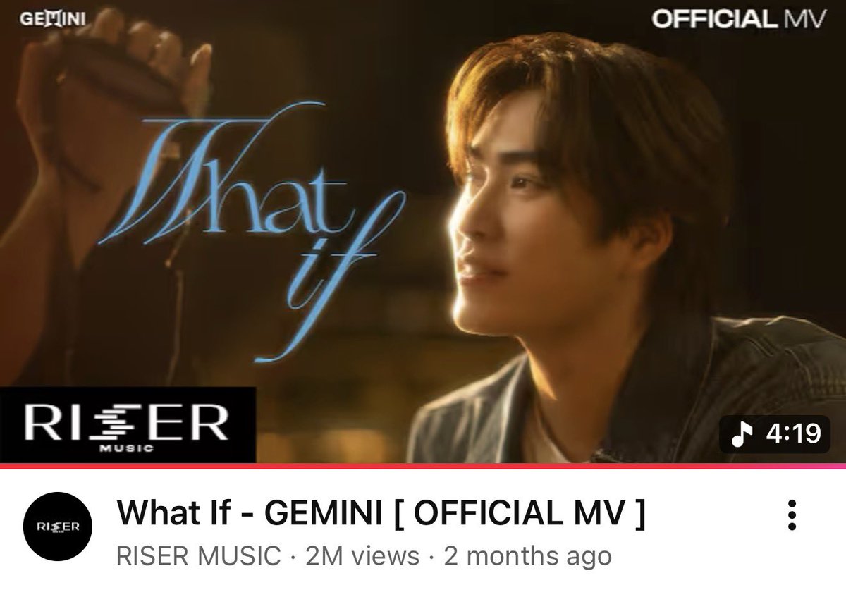 #WhatIf_GEMINI2M ✨

THANK YOU FOR MAKINGS 'What If - GEMINI' MUSIC VIDEO REACHED TO 2 MILLION VIEWS 🫶💫

YouTube : RISER MUSIC  | 🎧 ALL STREAMING
🔗 youtu.be/zMc8idFh5Do?si…

#WhatIf_GEMINI
#Gemini_NT
#RISERMUSIC