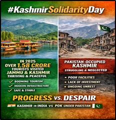 Genious_Always's tweet image. #JammuKashmir's economy is thriving in agriculture, tech, and tourism, with a 5% growth rate.
PoK’s economy remains stagnant, with minimal progress in key sectors like agriculture, technology, and industry, leading to limited opportunities.
#KashmirSolidarityDay
#KashmirKhushhaal