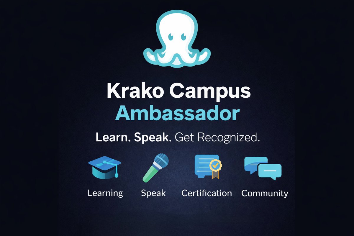 What does a Krako Campus Ambassador do — and get?

• Learn directly from Krako’s insights &amp; upskill in DePIN
• Speak on Krako Twitter Spaces 🎙️
• Get a verified certificate (adds value to LinkedIn &amp; resumes)
• Access private Krako Discord &amp; Telegram
• Share your journey &amp;