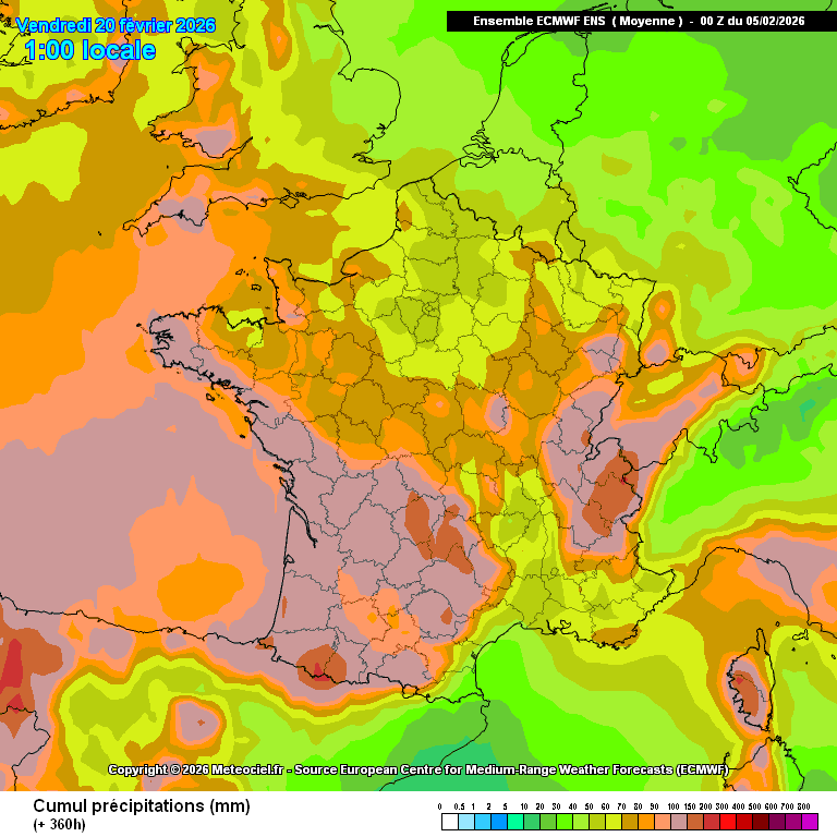 Après un court répit ce week-end, les fronts pluvieux sont reprendre la semaine prochaine, a surveiller la période du week-end de la Saint-Valentin avec le basculement de la masse d'air glacial de la Scandinavie sur l'Europe avec une zone de conflit sur l'Europe de l'ouest 🌨...
