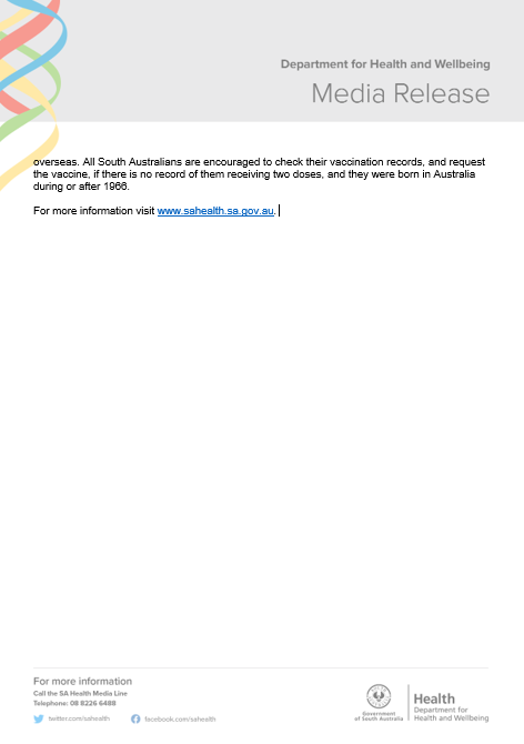 SA Health tweet media