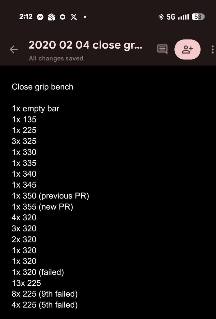 355# close grips bench ✅