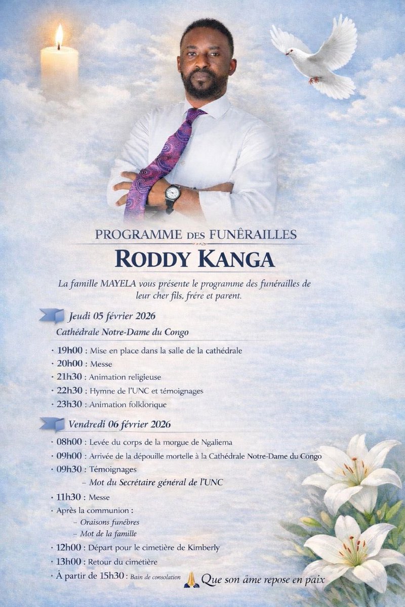 Paix à ton âme cher Combattant <a href="/RoddyKanga/">Roddy kanga</a> <a href="/VitalKamerhe1/">Vital Kamerhe</a> <a href="/BillyKambale1/">Billy Kambale</a> <a href="/BojiAime/">Aimé BOJI SANGARA (MSc, BSc Honours)</a> <a href="/RemyBongungu/">Rémy Bongungu</a> <a href="/molendosakombi/">SAKOMBI MOLENDO aimé</a>