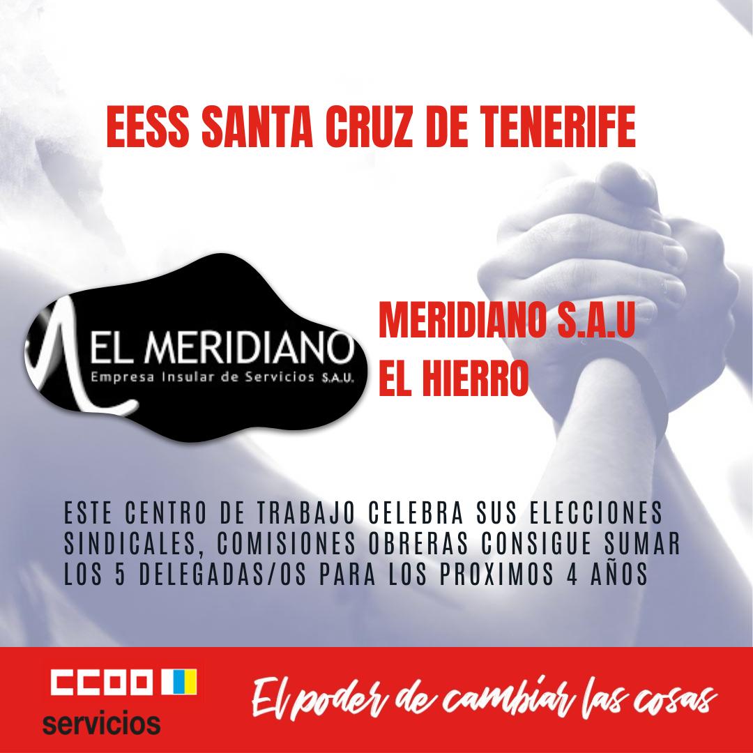 CCOO gana las elecciones sindicales de la empresa MERIDIANO SAU con 5 delegados - El Hierro Bimbache elhierrobimbache.es/ccoo-gana-las-…