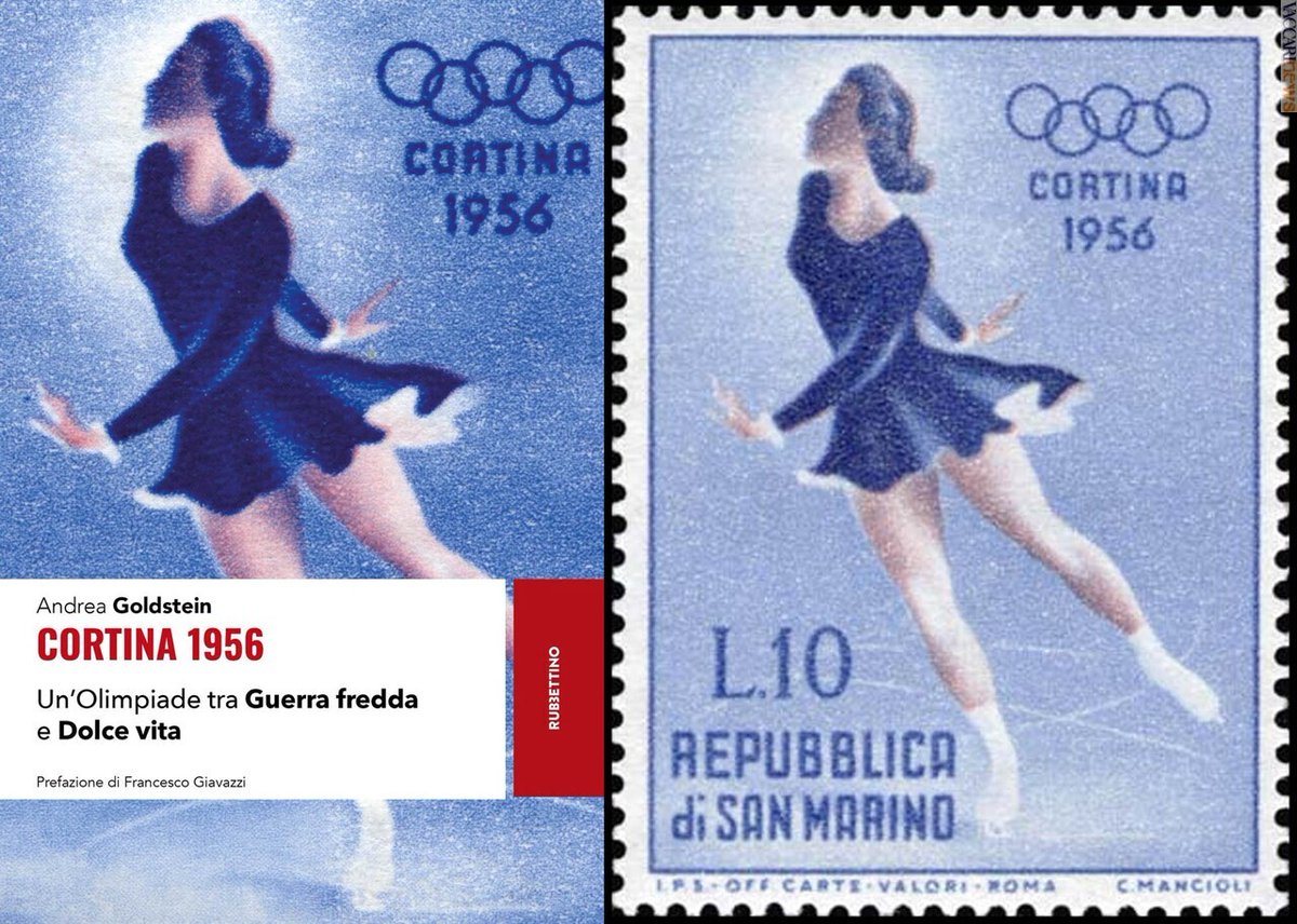 Vaccarinews's tweet photo. La #copertina del #libro su #Cortina1956? Riprende un #francobollo di #SanMarino: https://t.co/311gbGRJb5 https://t.co/iYSWph4hOf