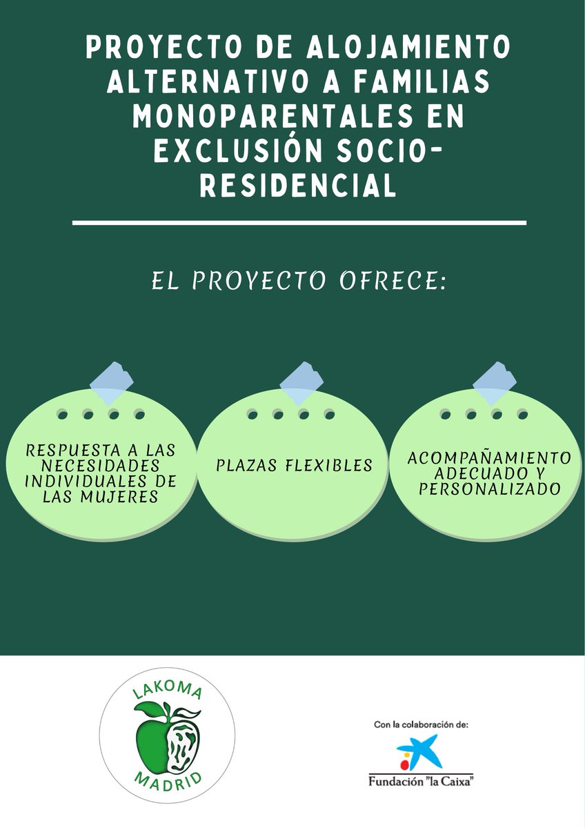 🏠 Alojamiento alternativo para familias monoparentales
💚 Plazas flexibles
🤍 Acompañamiento personalizado
🤝 Trabajo en red para una inclusión real

<a href="/FundlaCaixa/">Fundación ”la Caixa”</a> 

#ConvocatoriasSociales2025 #FundacionlaCaixa
