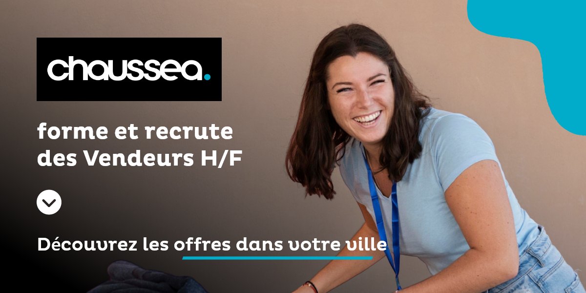 Envie de rejoindre Chaussea et de devenir Vendeur H/F ?
💼 Formation rémunérée (POE) 6 semaines
📅 CDD 6 mois à la clé
Aucun diplôme requis, votre dynamisme fait la différence 👟
Découvrez les offres par ville : urlr.me/YuFgQW