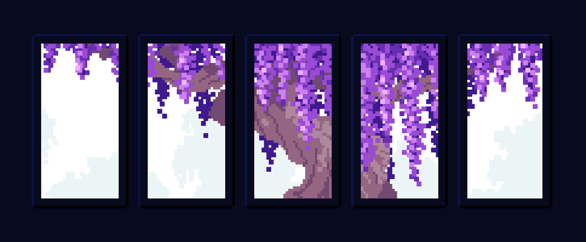ドット絵 #pixelart 藤の花🌸