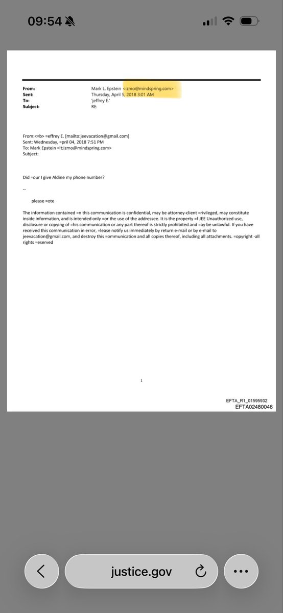 Sorelle_Arduino's tweet image. Jeffery Epstein’s brother Mark casually asking Epstein which gynaecologist he sent his victims to

They’ve redacted Mark’s name but not the email address which other emails clearly show is his

He has never been arrested