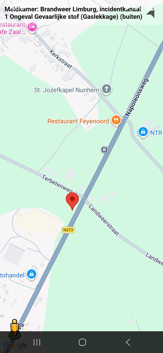 Gaslekkage op de Napoleonsweg in Nunhem