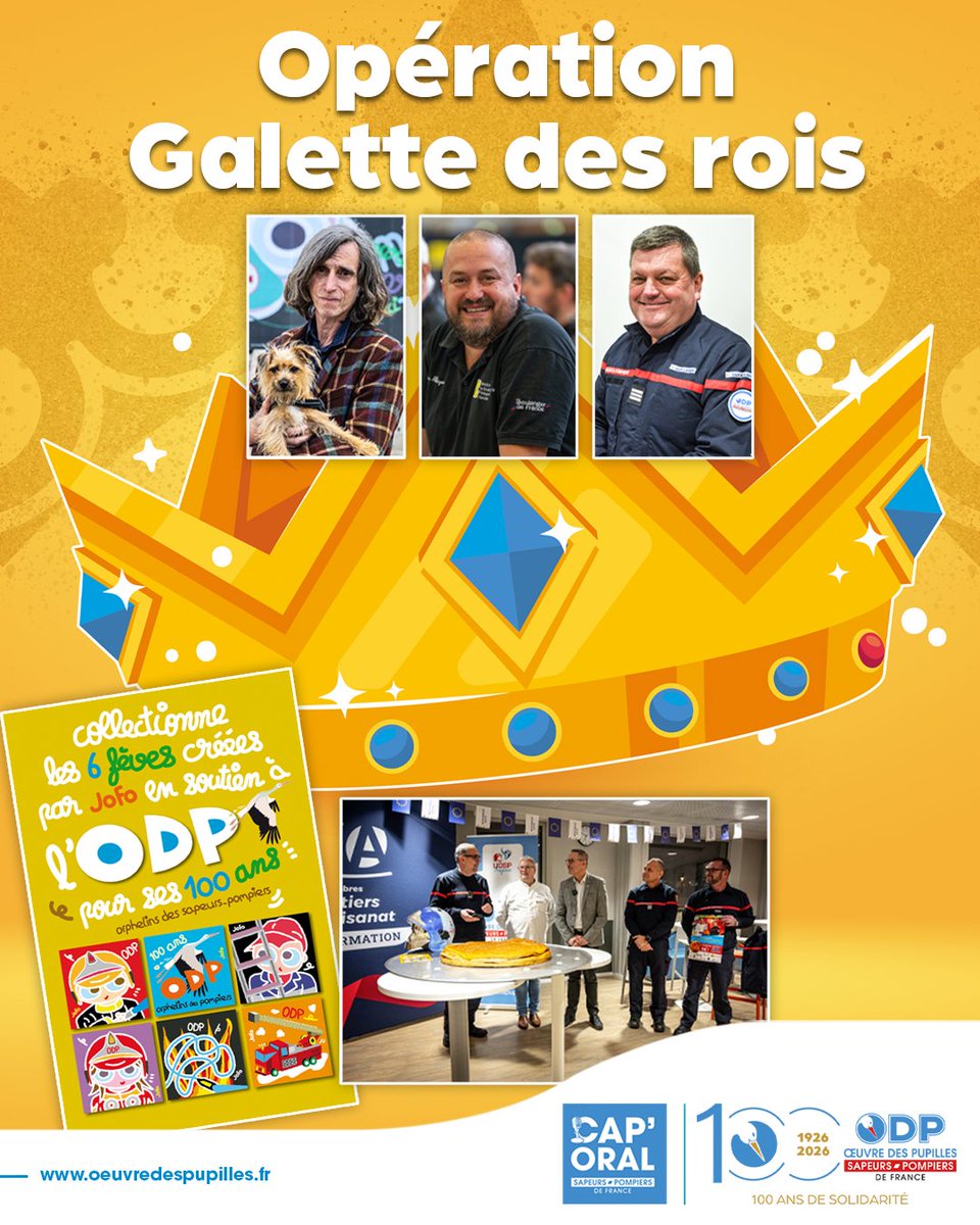 OdpPompiers's tweet photo. #Podcast | Pour ce 4ème hors-série de #CapOral. Philippe Justom , Aurélien Allaizeau et Jofo reviennent sur "l’Opération Galette des Rois".👑
Un moment de partage pour soutenir les familles et les pupilles de nos sapeurs-#pompiers.
J'écoute ici 👉🏻https://t.co/5Ou3jo78sG https://t.co/F4IpSes2p0