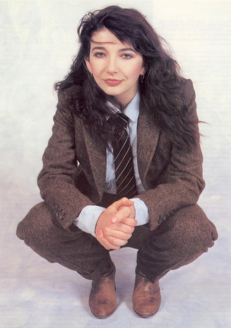 thejunebugfreak's tweet image. Kate Bush photographed in a suit circa 1980