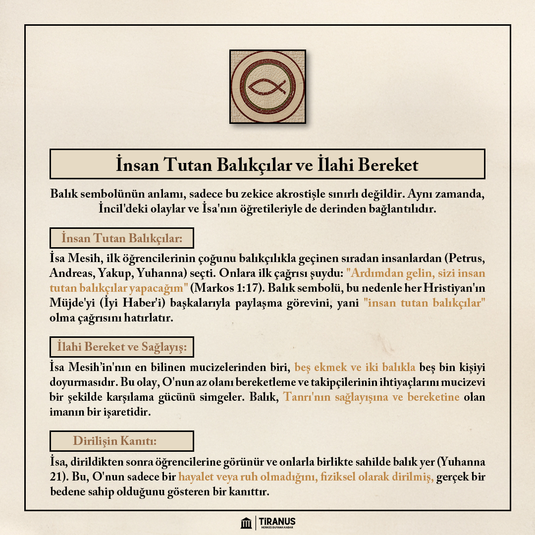 Basit bir çizim, derin bir teoloji. 🐟✨

Haç, kuzu, güvercin... Hristiyanlıkta pek çok sembol var ama "Balık" (İktus), zulüm dönemlerinde imanlıları hayatta tutan o gizli şifre olmasıyla çok özel bir yere sahiptir.