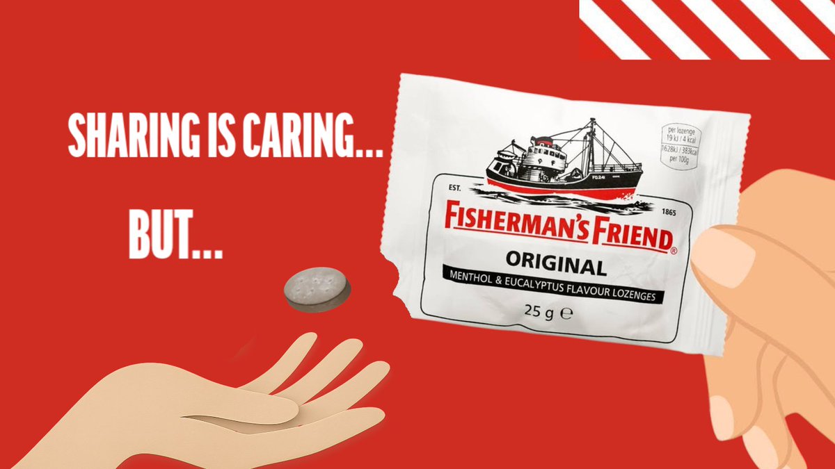 Some things are meant to be shared. Some things are too good to give away. Your last Fisherman’s Friend lozenge? Your call 😉