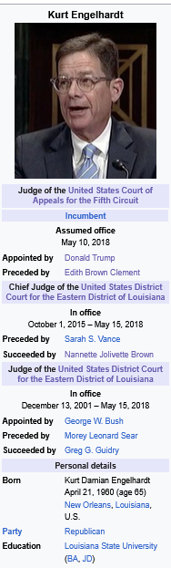 BeyondNonJD's tweet photo. By my count, at least three Trump 1.0 circuit judges will be able to go senior during Trump 2.0. Two elevated &amp; one selected after reaching 60.

Judge Engelhardt (CCA5) (previously E.D. La.)
Judge Erickson (CCA8) (previously D.N.D.)
Judge Bennett (CCA9) (confirmed at 60+) (2028) https://t.co/UdV3PqpbKv