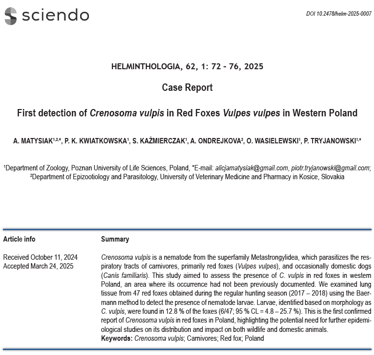 Dept of Epizootiology, Parasitology and One Health tweet media