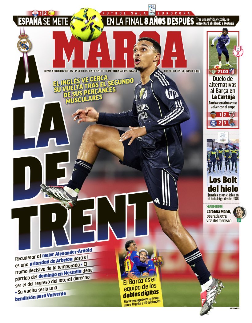 Estas son las portadas de los diarios deportivos de hoy, en plena disputa de la Copa del Rey. Con el Madrid eliminado no existe esa competición.

Y luego tienen los Santos cojones de decir que la prensa es antimadridista.