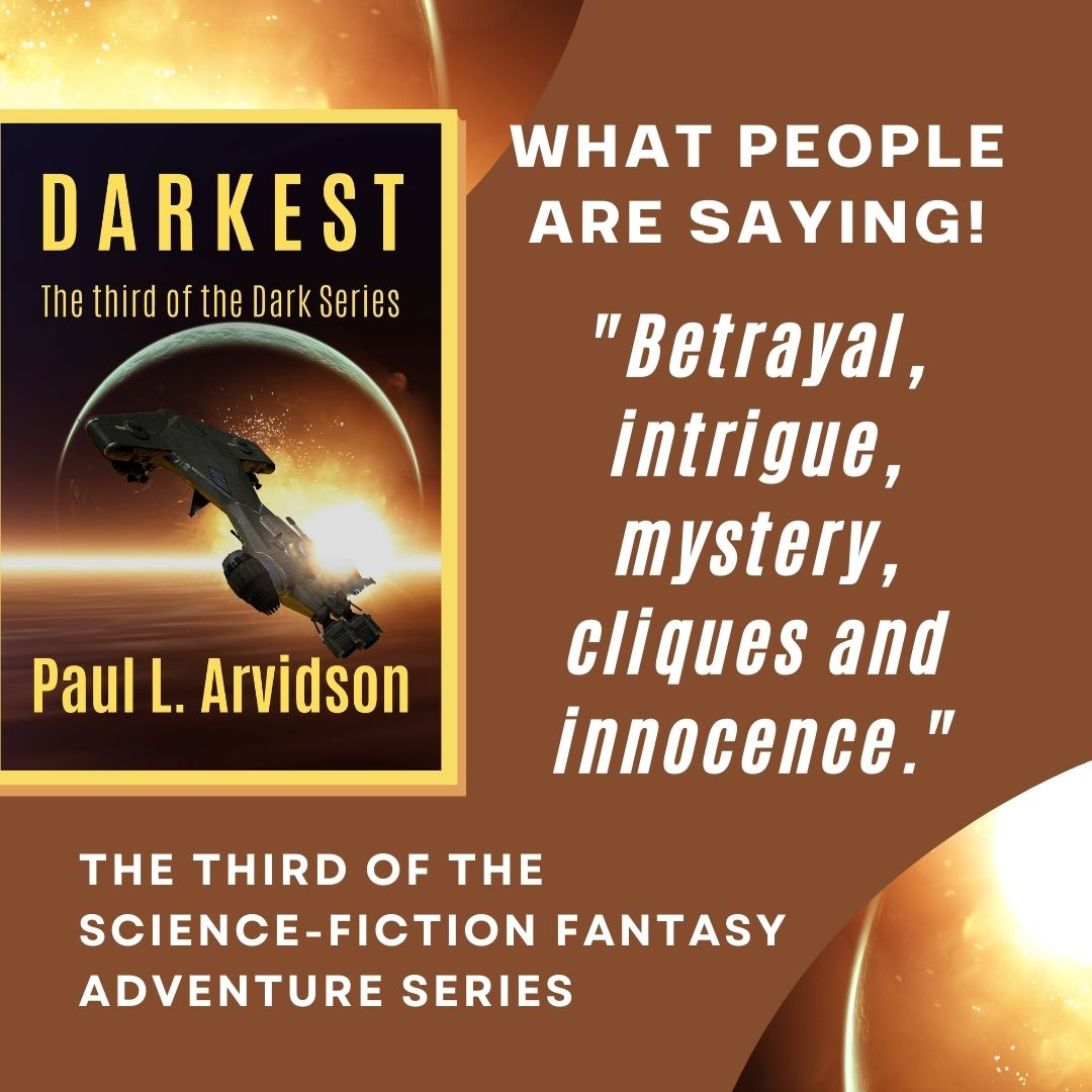 What people are saying: "Betrayal, intrigue, mystery, cliques and innocence."

The third of the SFF adventure series!

books2read.com/darkestarvidson

#IndieSFF #SFRTG #SciFi #SciFiBooks #IARTG #ScienceFiction #BSFA