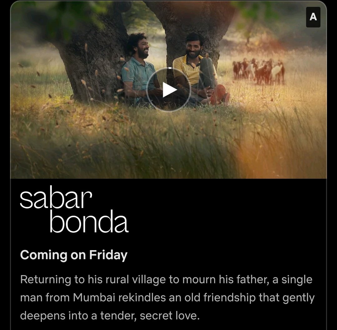 omg finally!

Sundance Grand Jury Prize winner, Marathi film #SabarBonda (2025) directed by <a href="/ROHAN_kanawade/">ROHAN kanawade</a>, premieres tonight at 12 on <a href="/NetflixIndia/">Netflix India</a>.