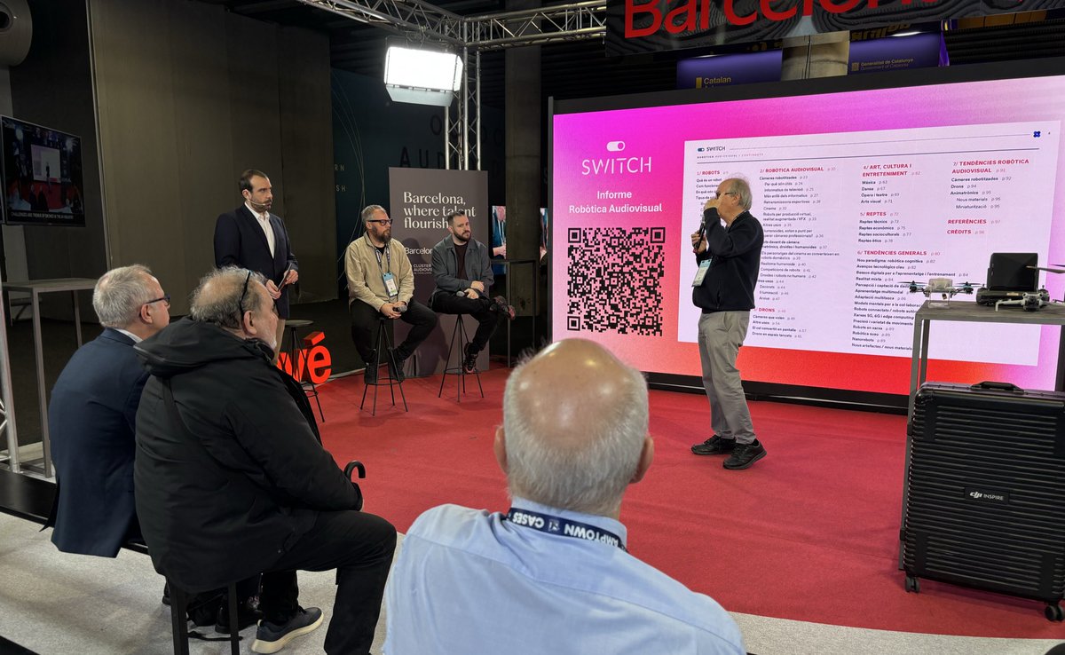 📌’Reptes i tendències dels drons a l’audiovisual’

🗣️ Amb <a href="/joanroses/">Joan Rosés</a> (Observatori Switch), Fran Arnau (<a href="/flockdroneart/">Flock Drone Art</a>) i <a href="/TuristaEnTuPelo/">Carlos Miguel Cortés</a> (<a href="/airmedia360/">Airmedia360</a>). Modera Guillem González, periodista. 

📍Estand <a href="/barcelona_cat/">Barcelona</a> 

🔴 Retransmès en directe per la web de <a href="/beteve/">betevé</a>.