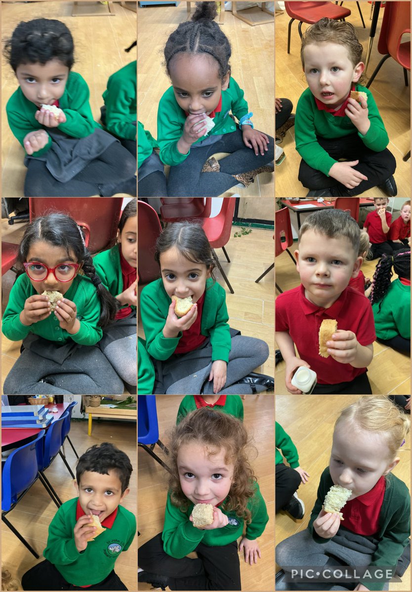 SJLCARDIFF's tweet photo. For our topic Delicious🍒🍕🍍 in #ReceptionYear1 we have been learning about the book The Little Red Hen! We made and shared our very own bread and it was indeed delicious! #HealthyConfident https://t.co/rkwKKRxMYS