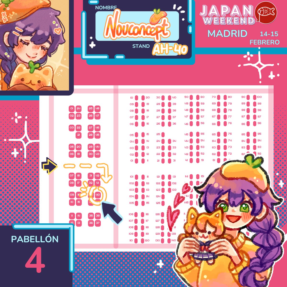 nouconcept's tweet photo. @JW_Arte ¡Holi! 🍊✨ Soy Nou y estaré en el AH-40 del Pabellón 4 🧡 ¡Traigo muchas cositas con toda la ilusión del mundo y acepto reservas por MD hasta el miércoles 11!

🎨 También estaré en un stamp rally de Animal crossing y otro de Love Live, qué ganitas de vernos 🥹

(¡Sigo debajo!) https://t.co/E7zT390n8g