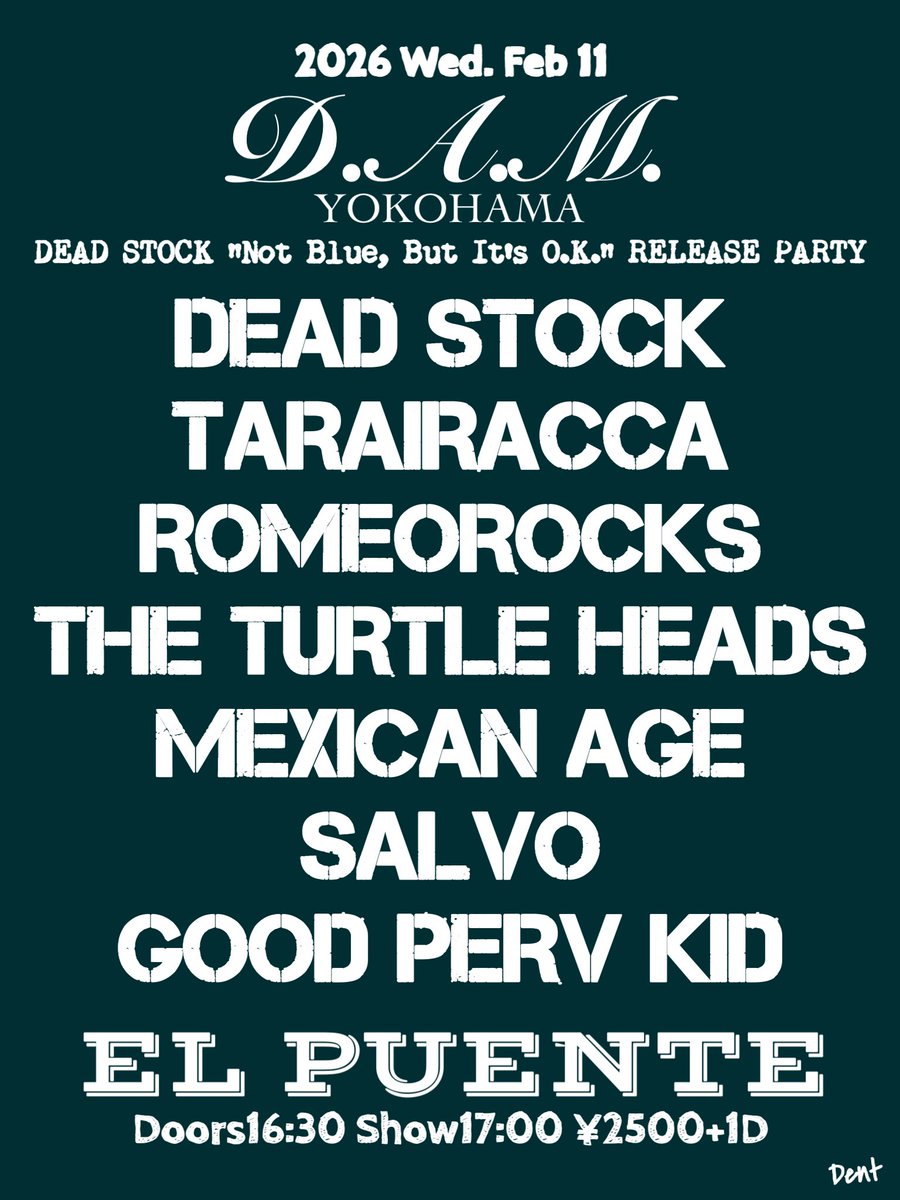 タイムスケジュール(ざっと)各バンドに送ってあるから知りたい人は聞いてな👂
d.a.m.