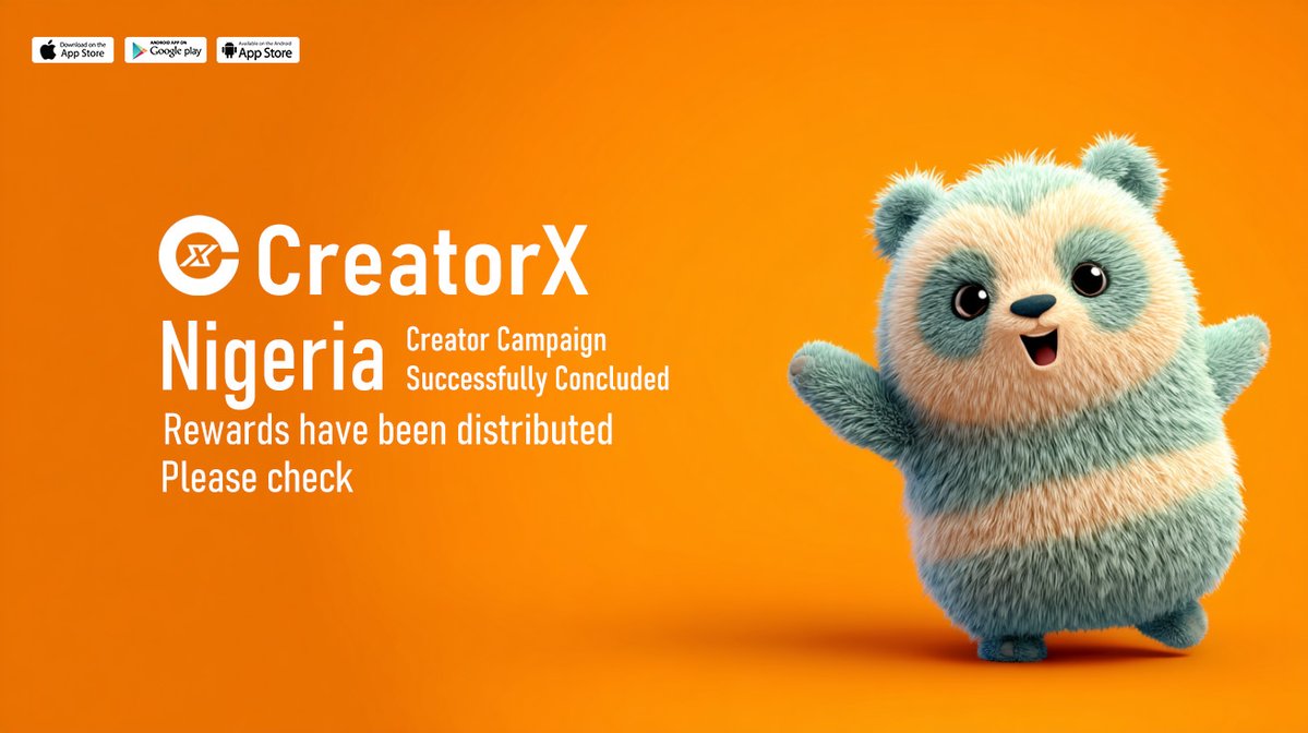 🚀 CreatorX Nigeria Elite Creator Incubation Program Successfully Concluded!
Rewards and airdrops for all winners have been successfully distributed. Please check!

💵 Cash Incentive Subsidies
🎁 CreatorX Points Airdrop Rewards

🔥 The new CreatorX reward program will officially