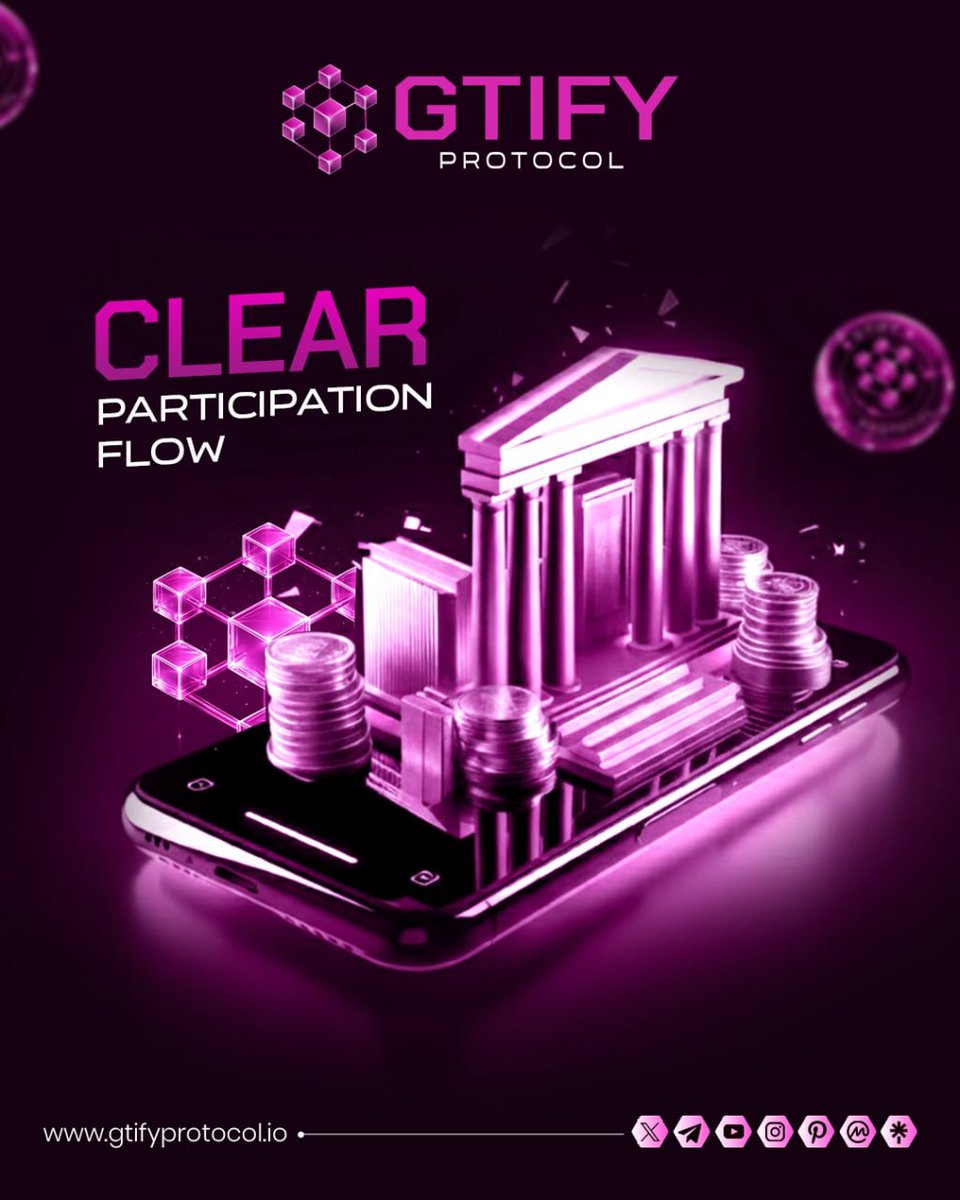 gtifyprotocol's tweet photo. Participation should feel straightforward 

Steps are defined, actions are visible,
and movement through the system follows a clear sequence 
This reduces confusion and helps participants stay confident
while interacting with the protocol 
#GTIFY #ParticipationFlow #ClearProcess https://t.co/PhwnuYkfJi