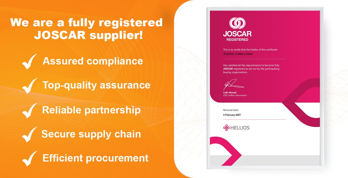 Amplicon has renewed its JOSCAR accreditation ✅ Reinforcing our commitment to quality, security, and compliance across the aerospace &amp; defence supply chain and providing customers with confidence in a trusted, pre-qualified partner.

Read more: bit.ly/AMPJOSCAR26