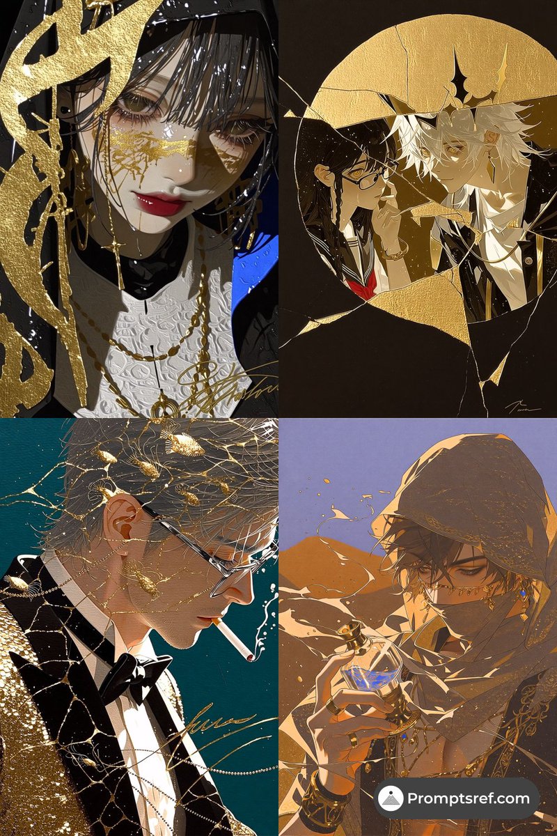 Black and gold kintsugi