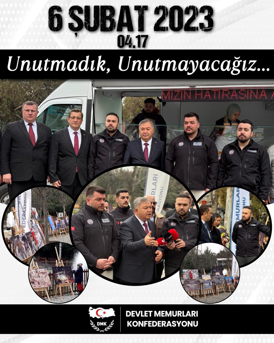 Unutmadık, Unutmayacağız…

Devlet Memurları Konfederasyonu olarak, 6 Şubat depremlerinin yıl dönümünde Ankara Kuğulu Park’ta düzenlediğimiz sergide; kaybettiğimiz vatandaşlarımızın aziz hatıralarını saygı, rahmet ve derin bir hüzünle andık.

Bu sergi yalnızca bir anma değil;