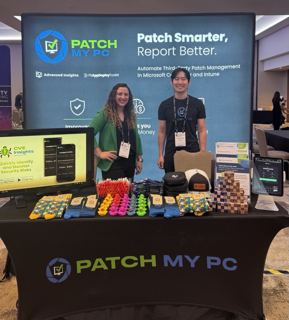 PatchMyPC's tweet photo. Bright booth? Check! Amazing humans? Double check ✅✅
We’re live at the @CyberSummitUSA in San Diego today!
Stop by to chat smarter patching, less stress, and more sanity for IT pros. Friendly faces and fun swag included 🎉
#ITPros #CyberSecurity #CyberSecuritySummit #PatchMyPC