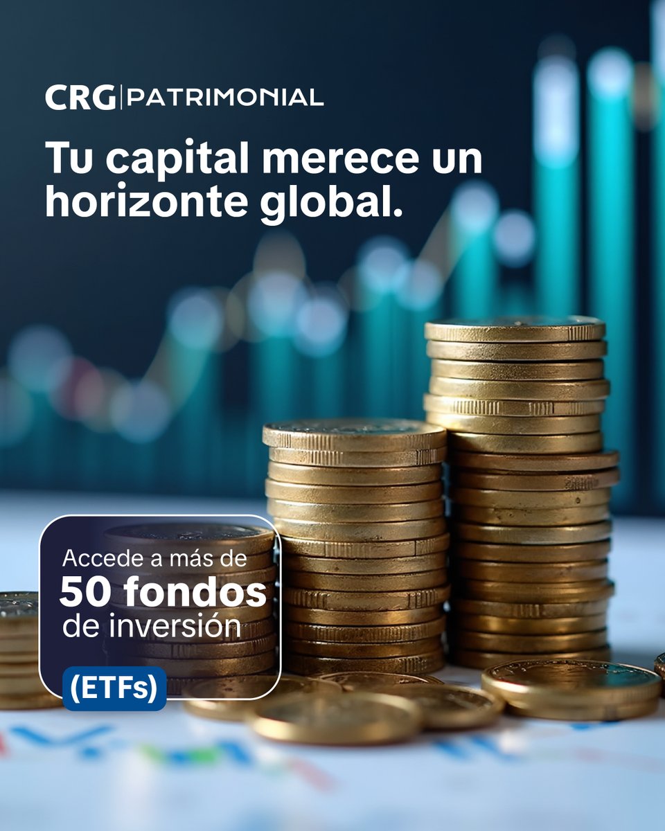No limites tu patrimonio a una sola región. Con CRG Patrimonial, diversificas en +50 fondos globales (ETFs) para capturar las mejores oportunidades del mundo con total seguridad. 📈💼
👉 ¿Listo para globalizar tu capital? Escríbenos.
#CRGPatrimonial #InversionGlobal #ETFs